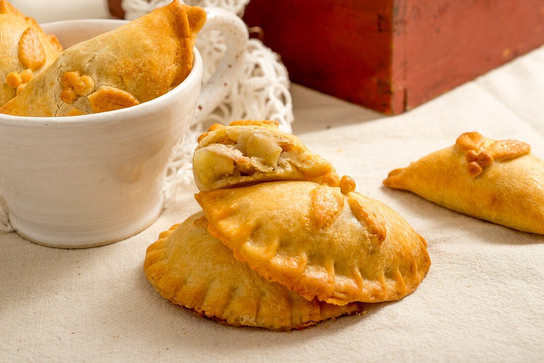 Homemade empanadas with a pork and apple filling