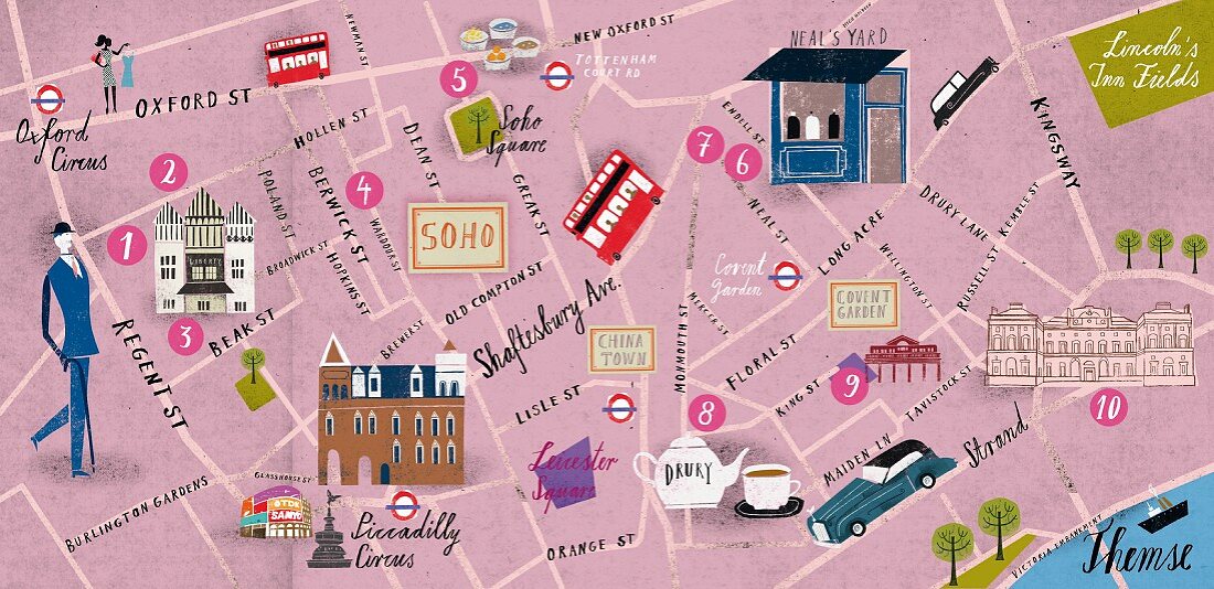 A map of Soho, London