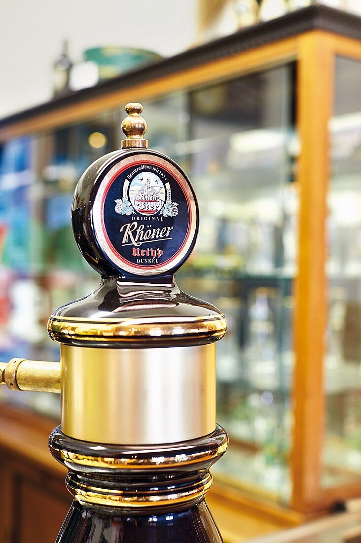 A tap in the Rhönbrauerei, Rhön, Thuringia, Germany