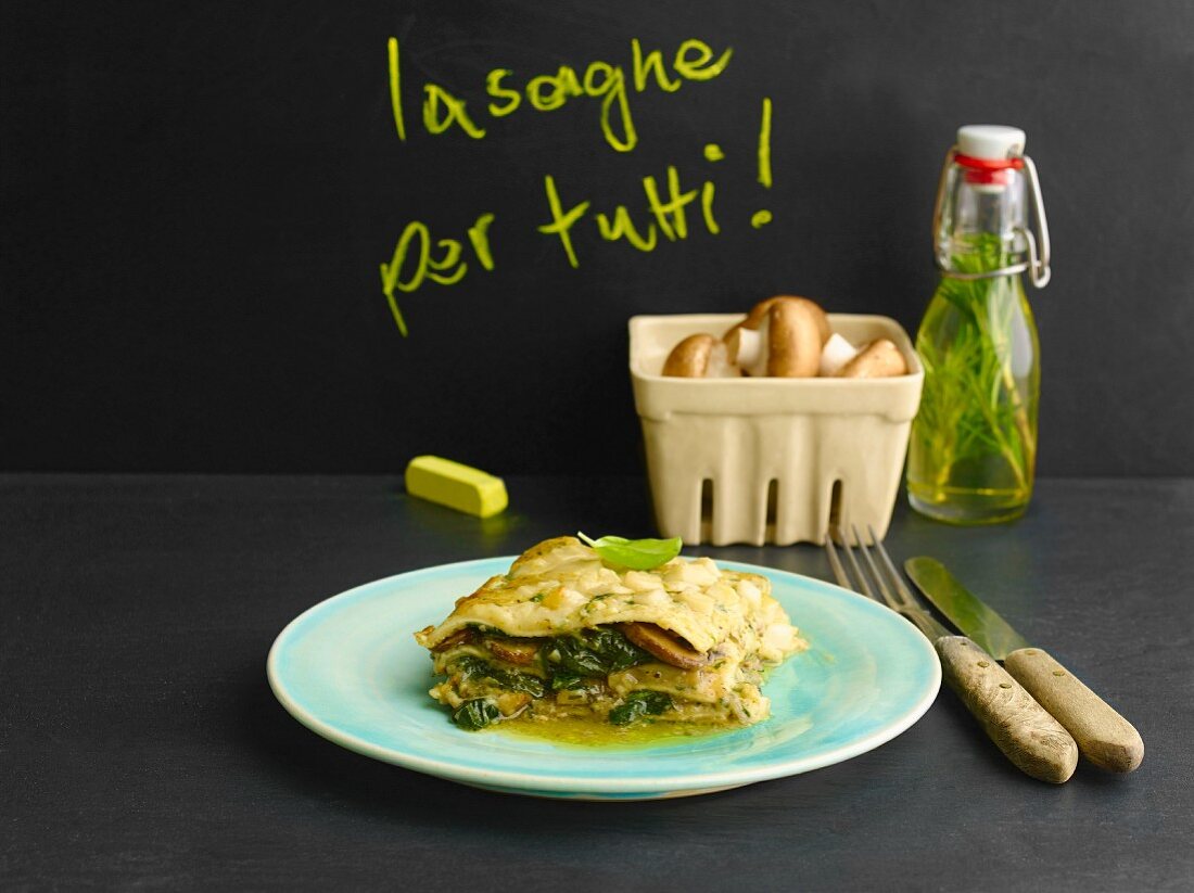 Spinach and basil lasagne