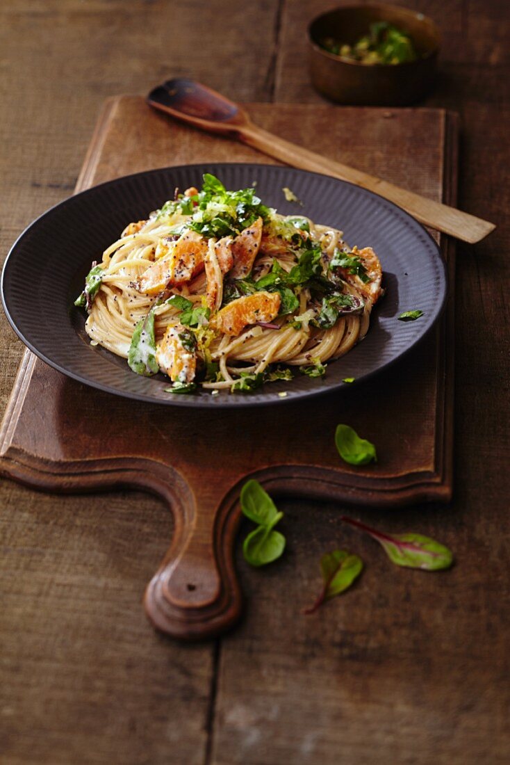 Creamy chard and pumpkin pasta