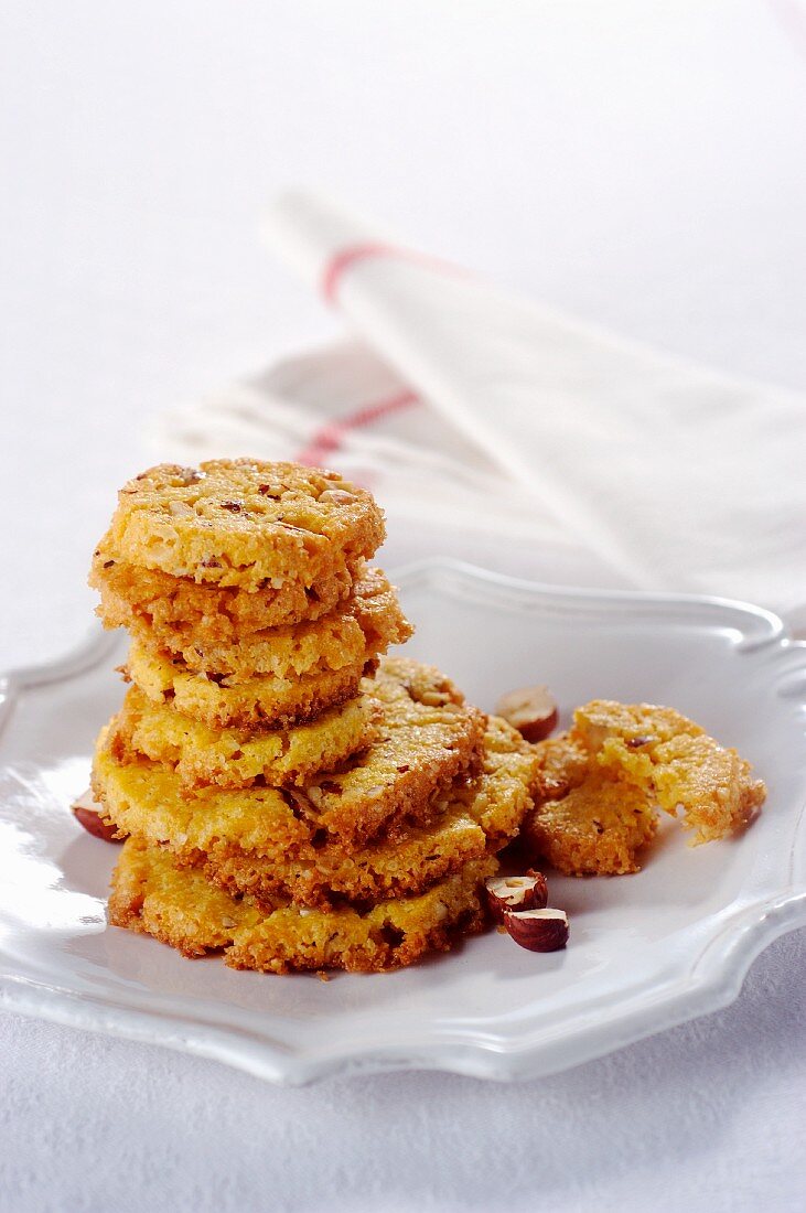 Corn fritters with hazelnuts