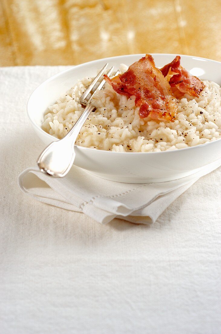 Risotto with crispy bacon