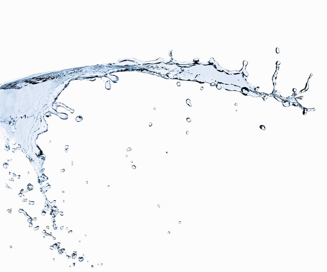 A splash of water against a white background