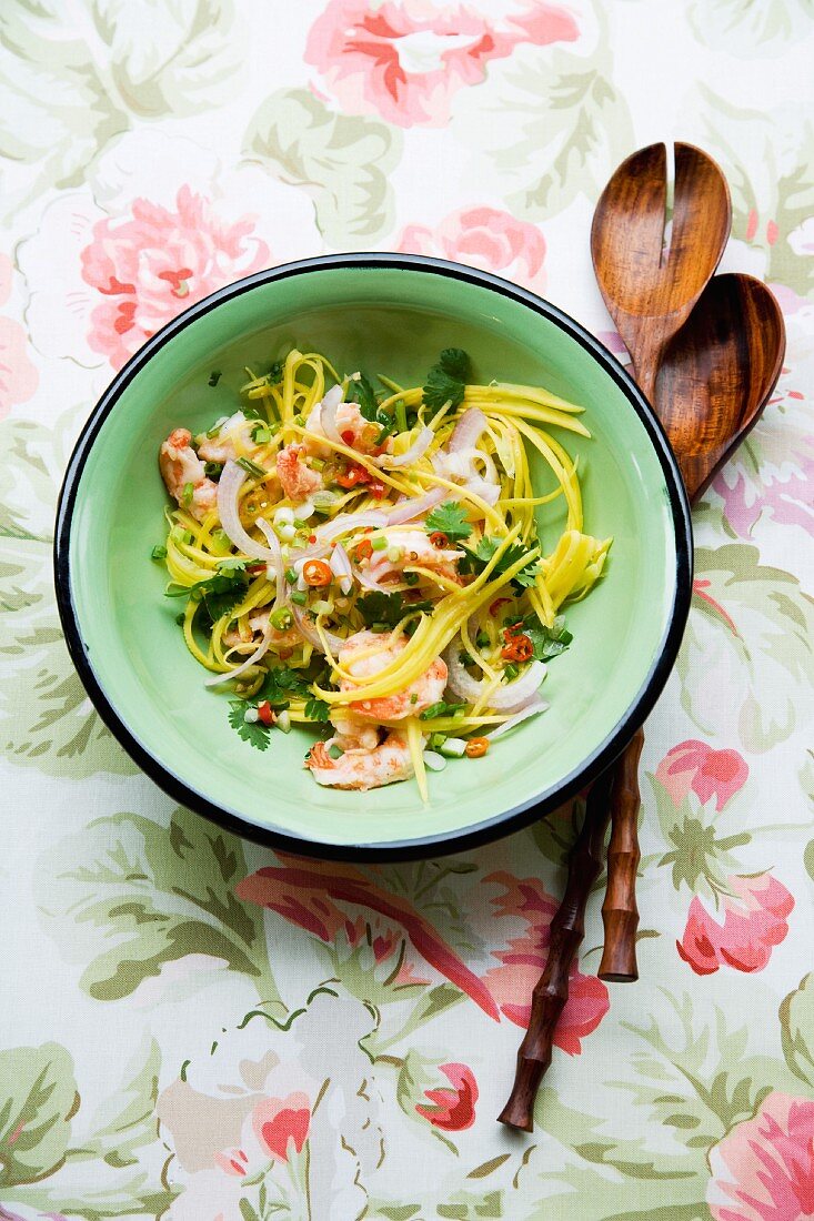 Yam Gung (salad made with prawns, minced pork and green Thai mango)