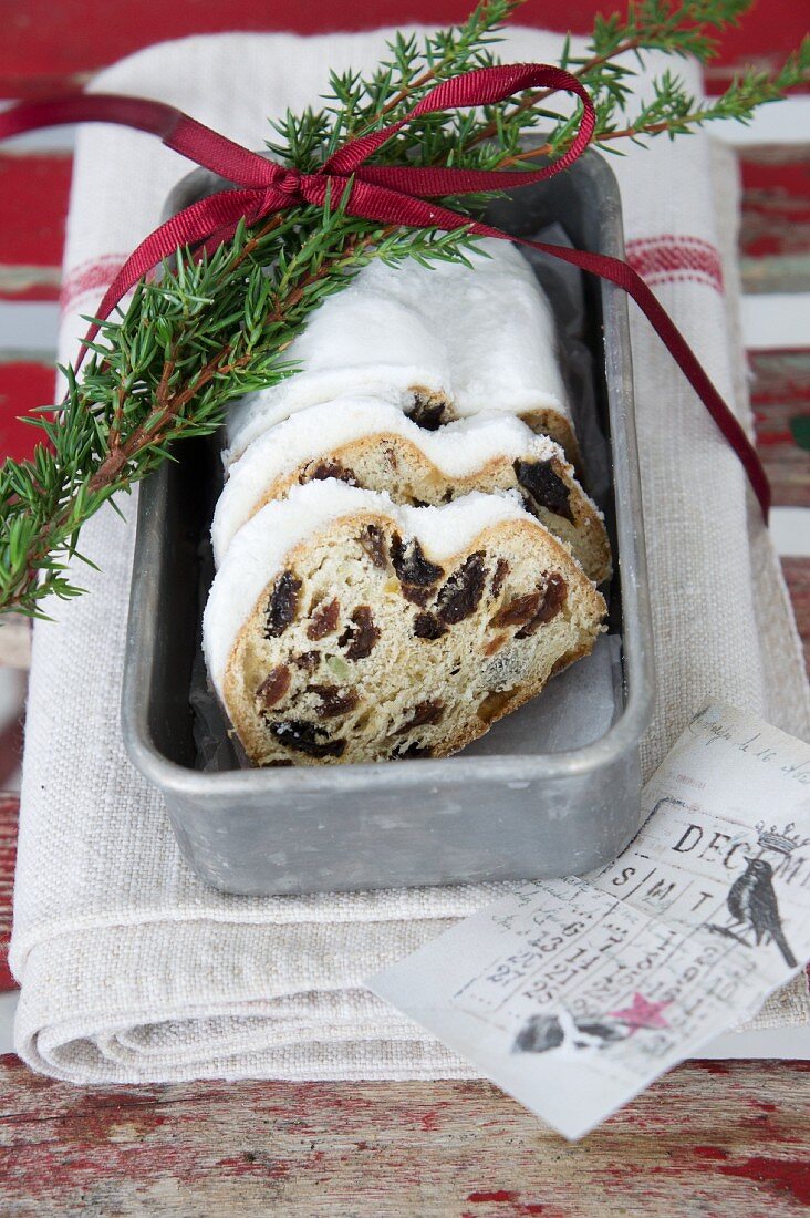 Stollen in a tin