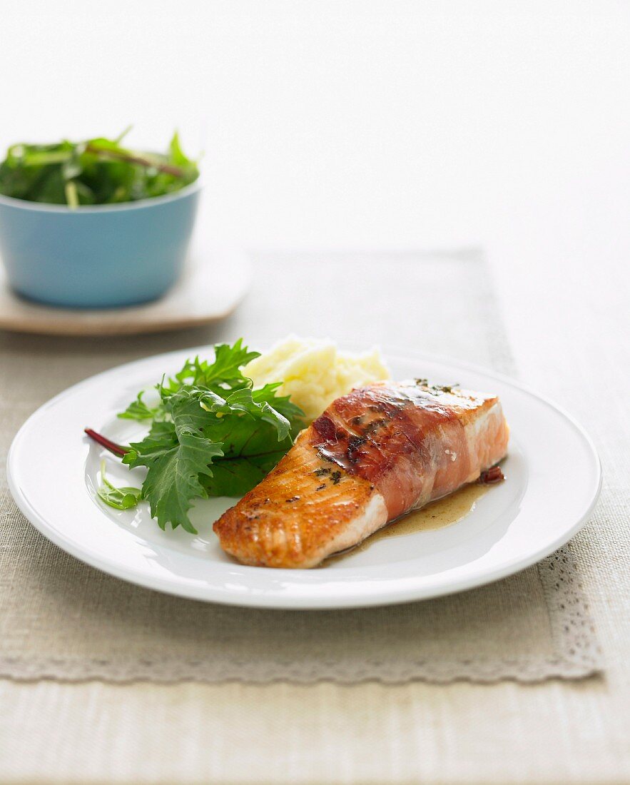 Pan-Fried Salmon with Prosciutto and Thyme