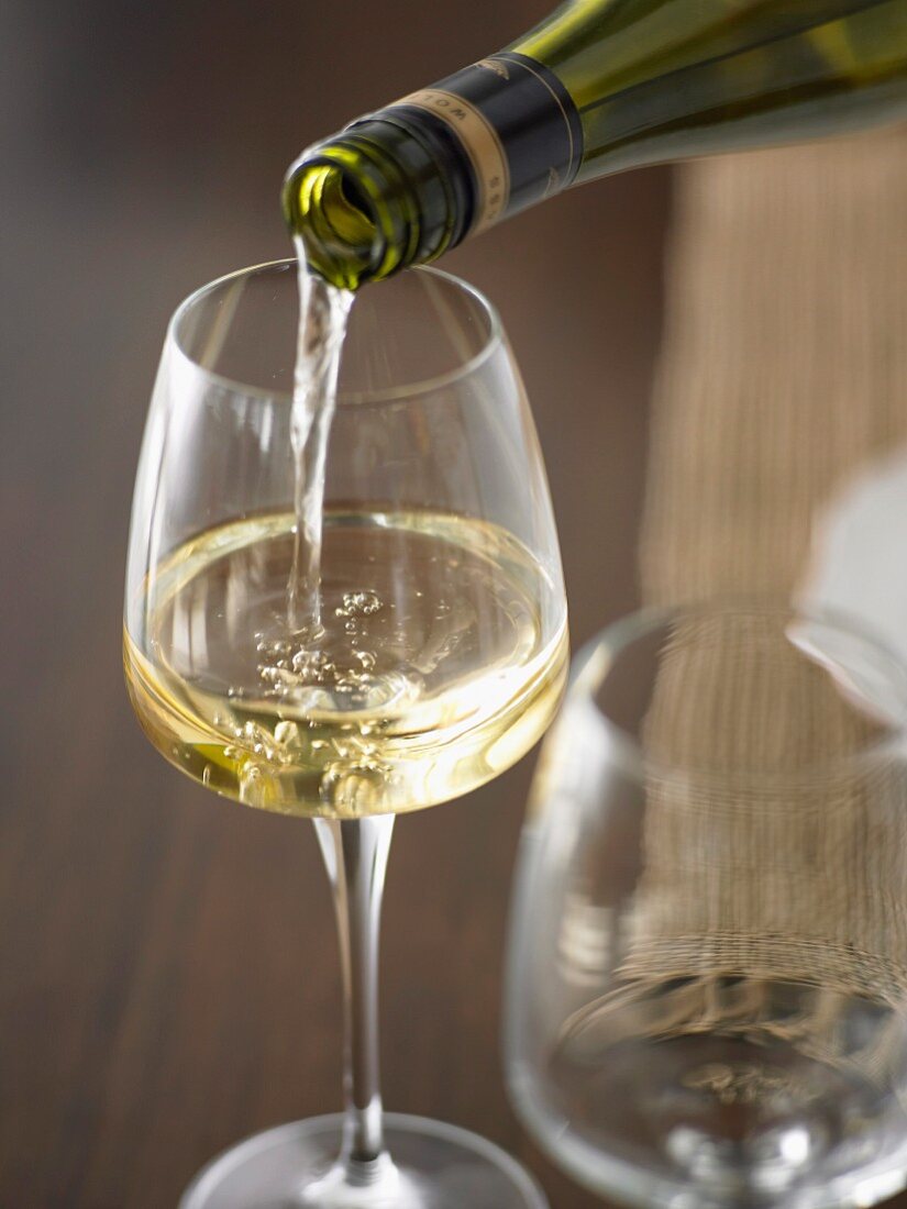 Pouring a Glass of White Wine