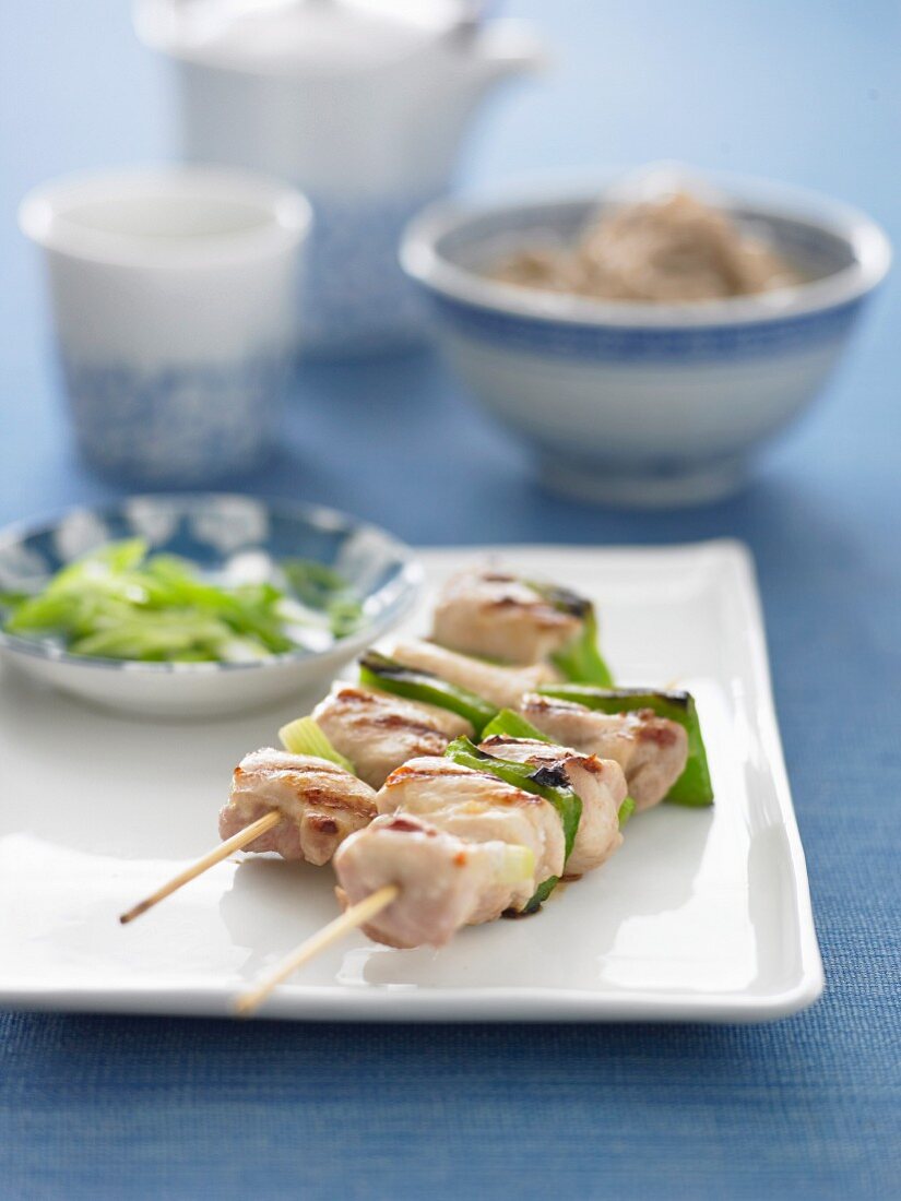 Chicken Teriyaki Skewers with Soba Noodles