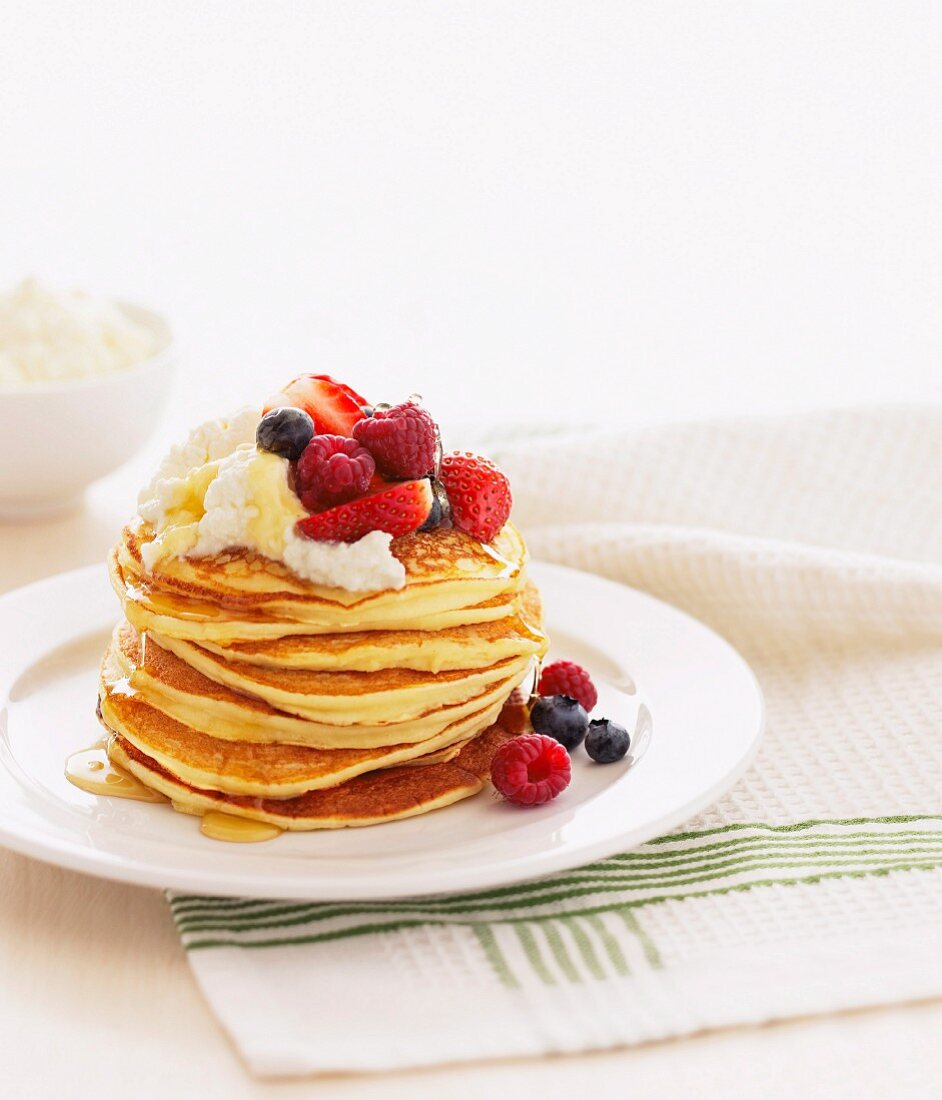 Ricotta Pancakes with fresh berries
