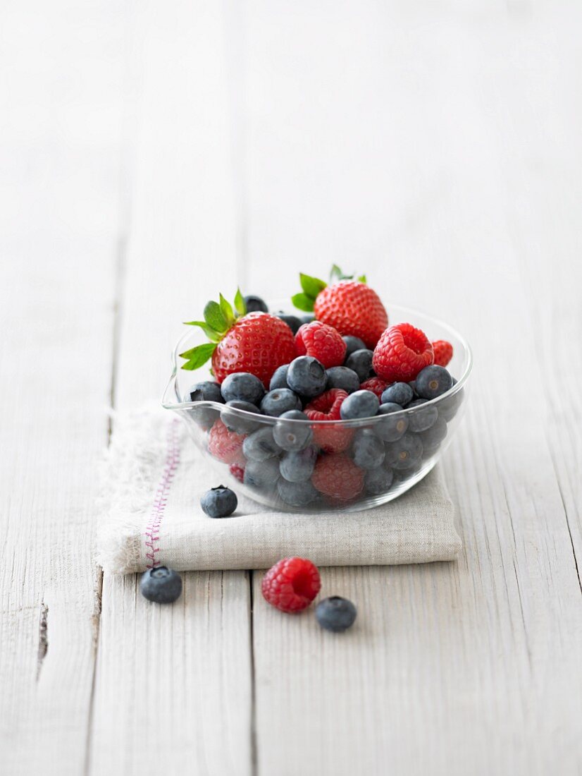 Berries in a glass bowl