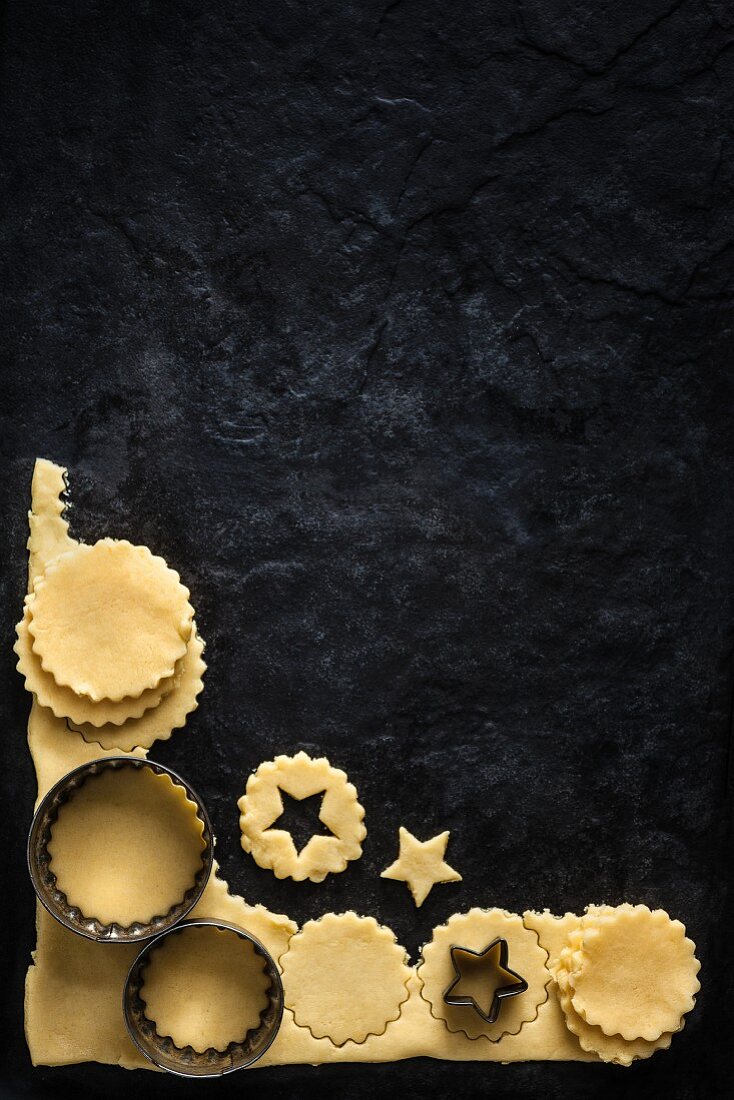 Pastry for mince pies being cut out