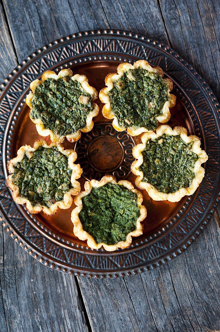 Mini spinach and goat's cheese tartlets