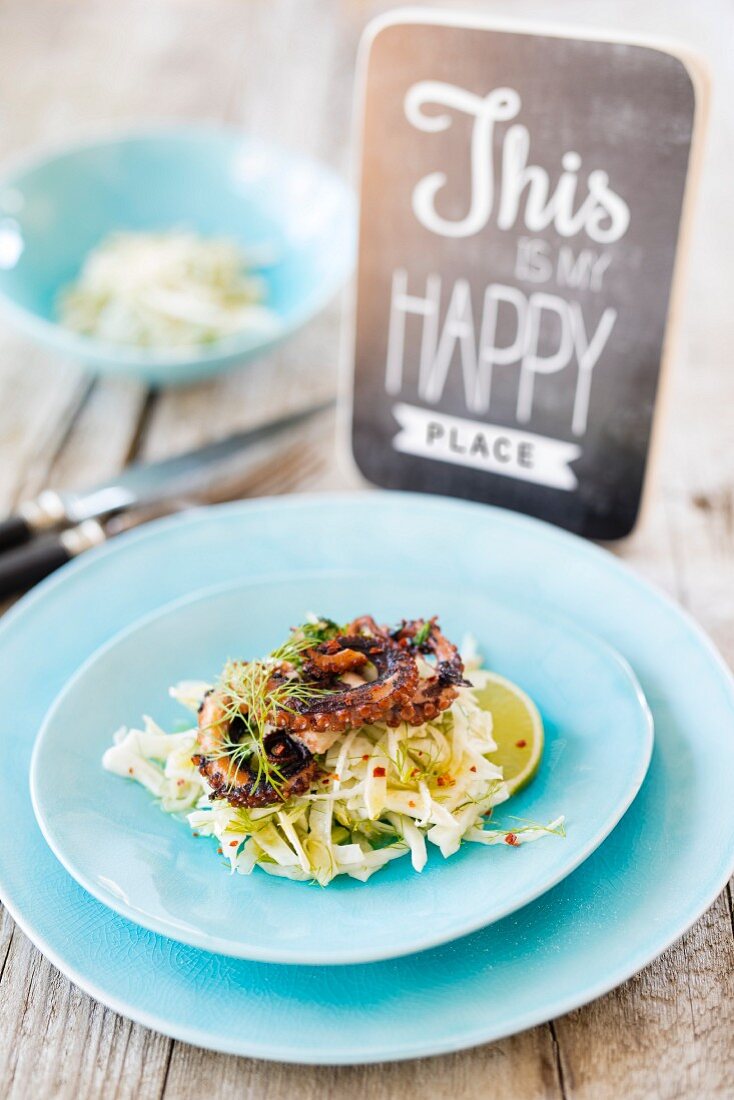 Fennel salad with grilled octopus