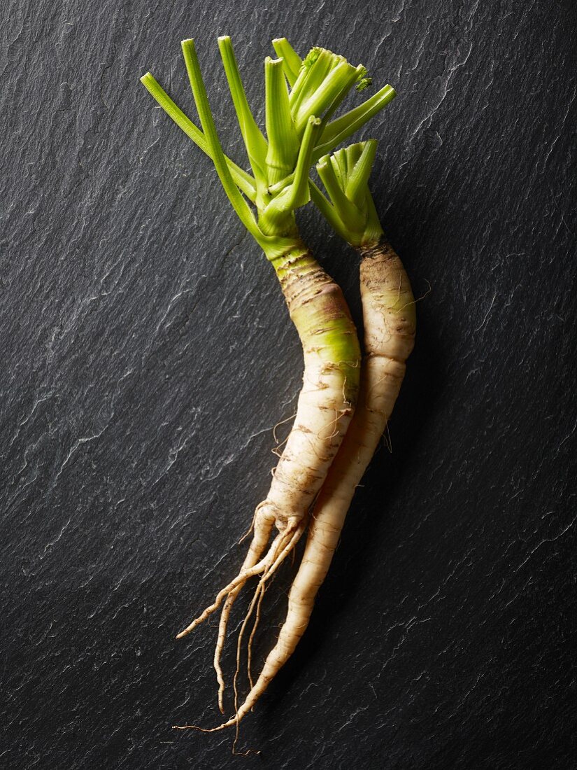 Two white carrots