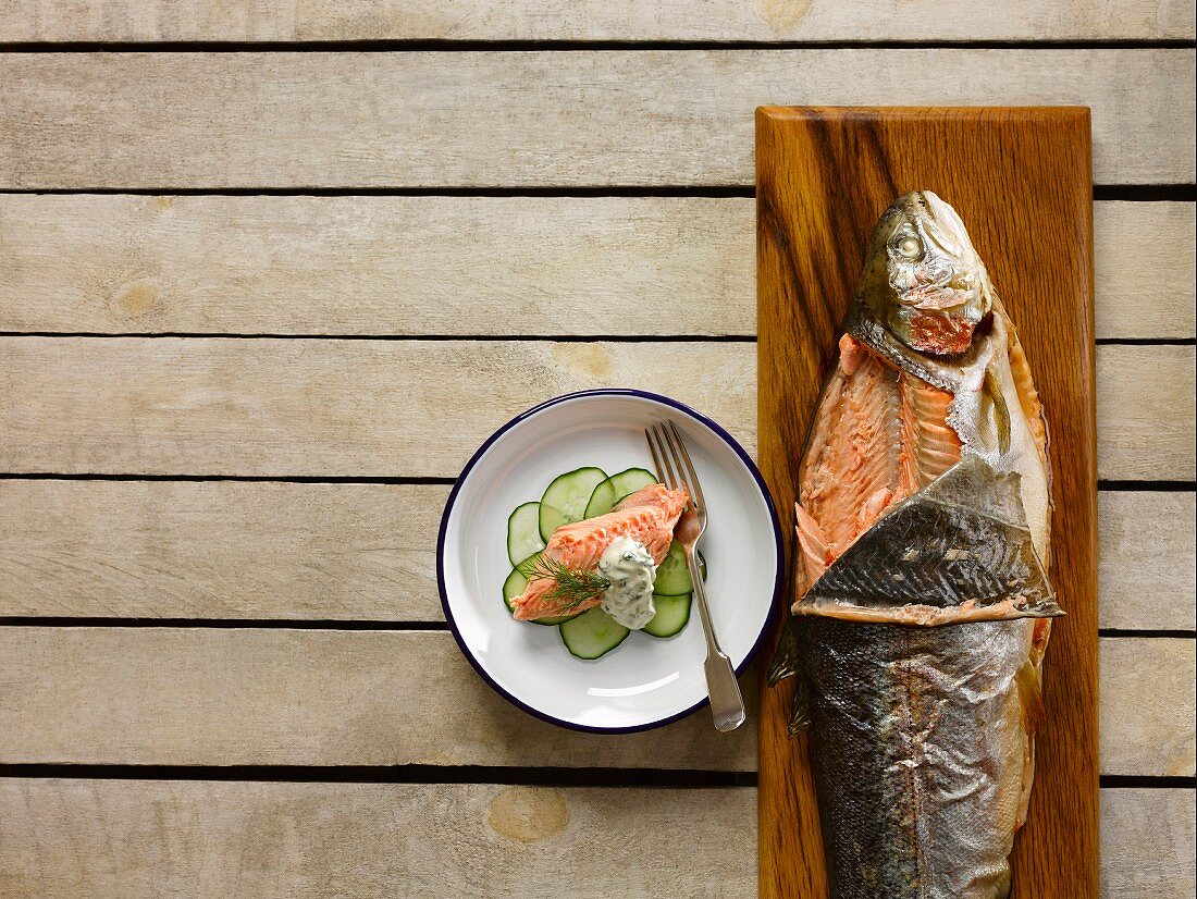 Sea trout with sorrel mayonnaise
