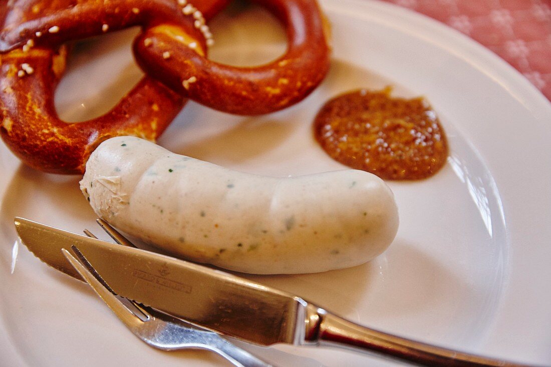 White sausage in Wallner in Grossmarkthalle, Munich