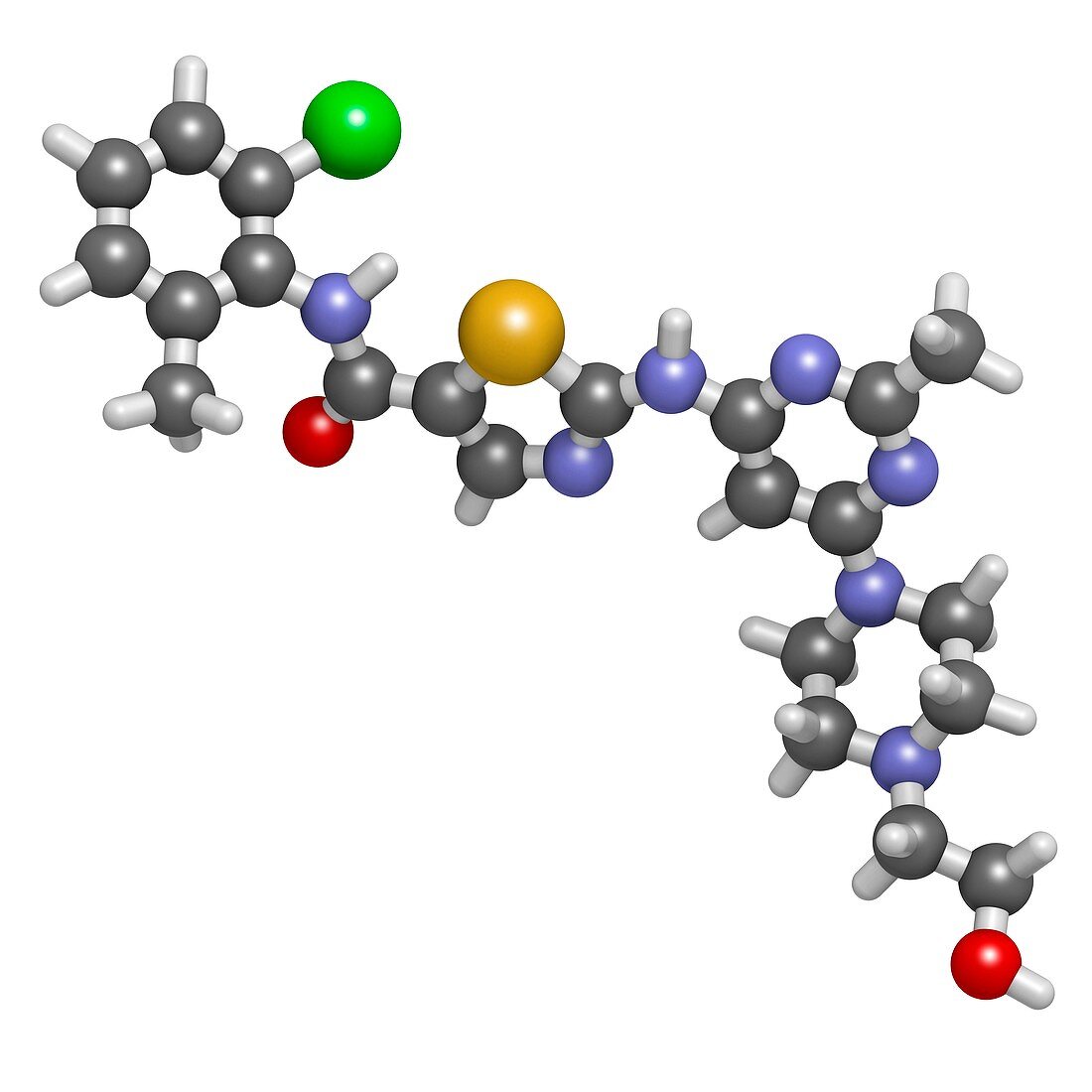 Dasatinib cancer drug molecule