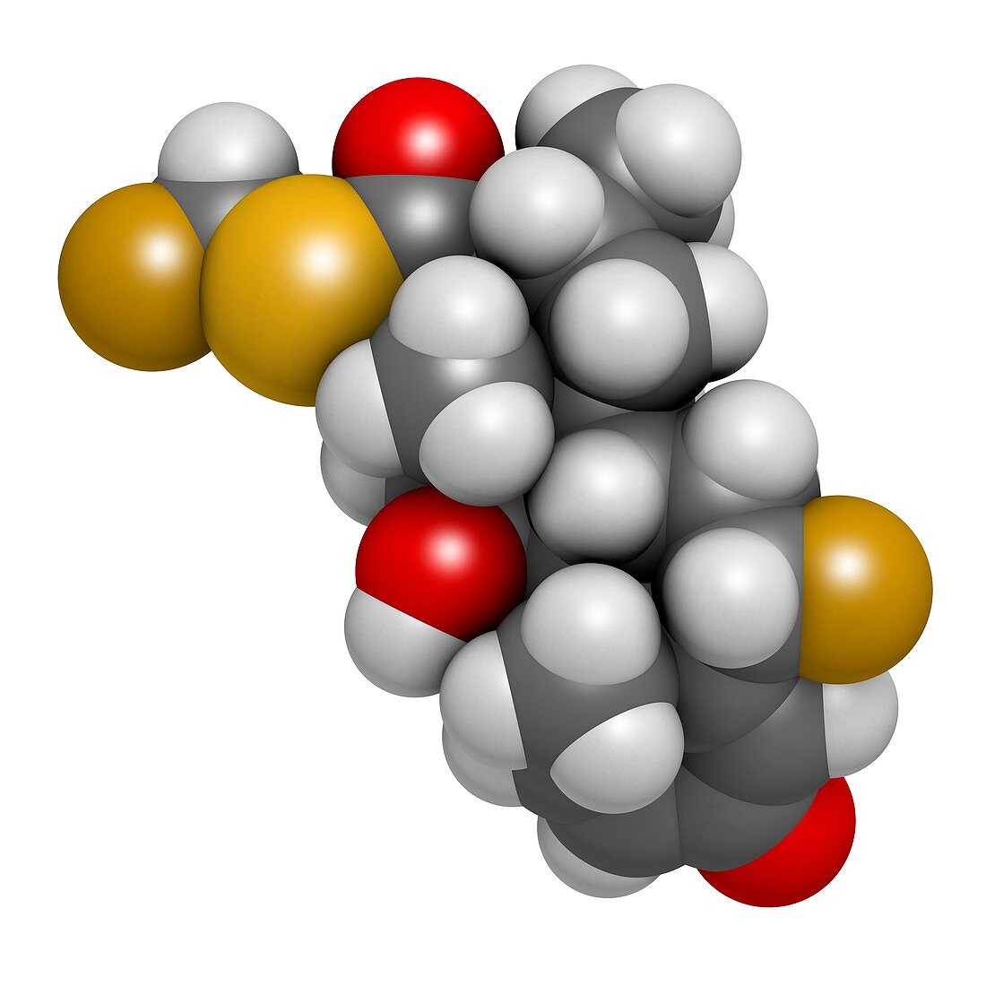 Fluticasone corticosteroid drug molecule