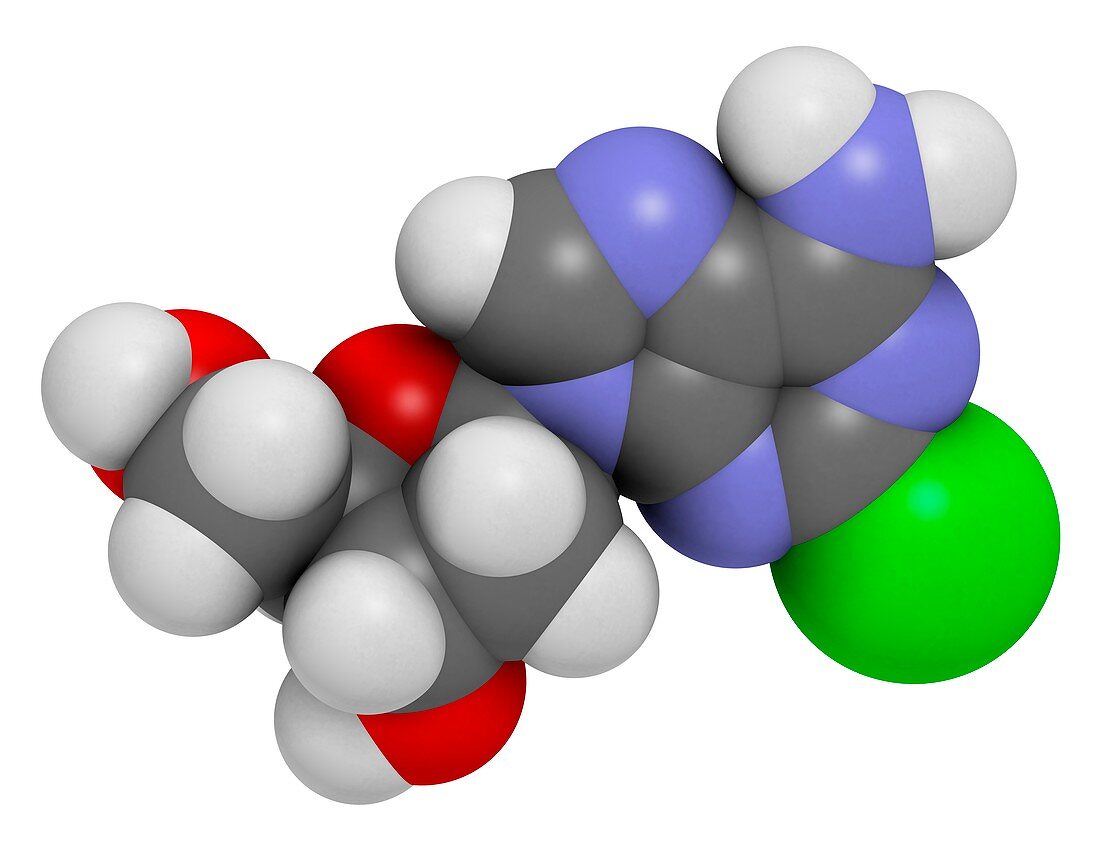 Cladribine cancer drug molecule