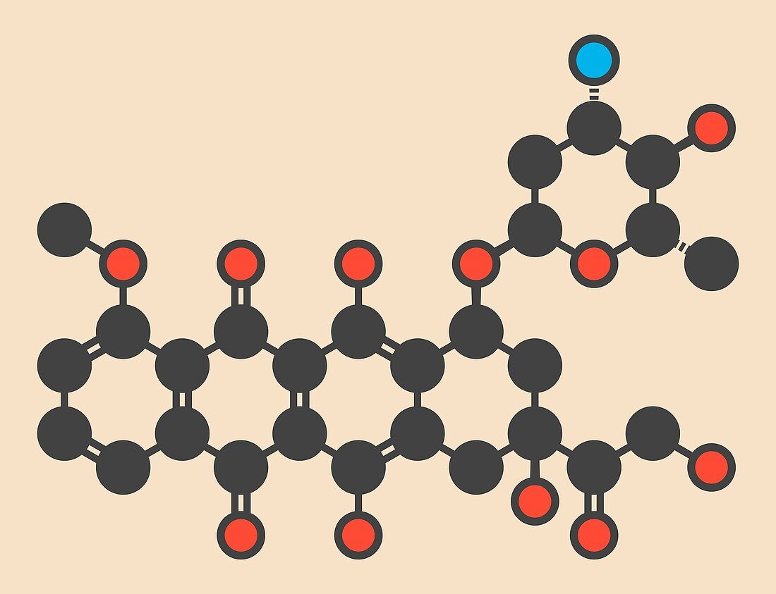 Epirubicin cancer drug molecule