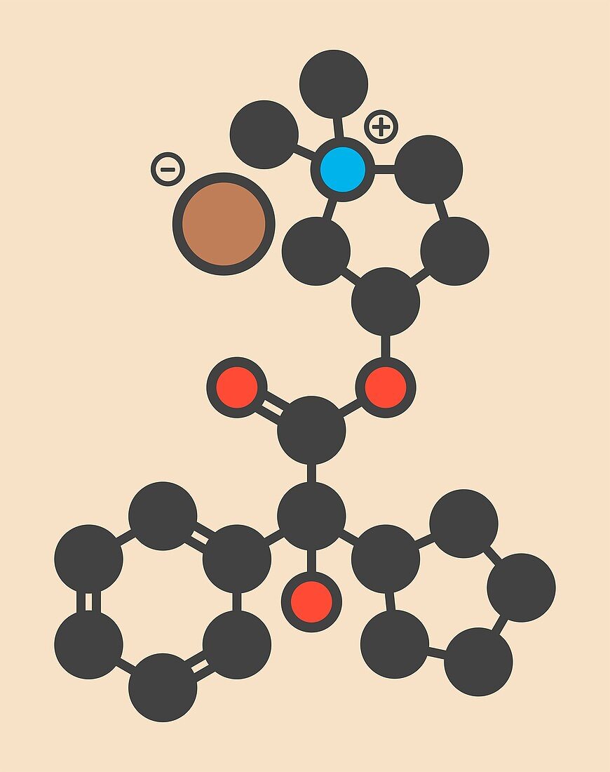Glycopyrronium bromide drug molecule