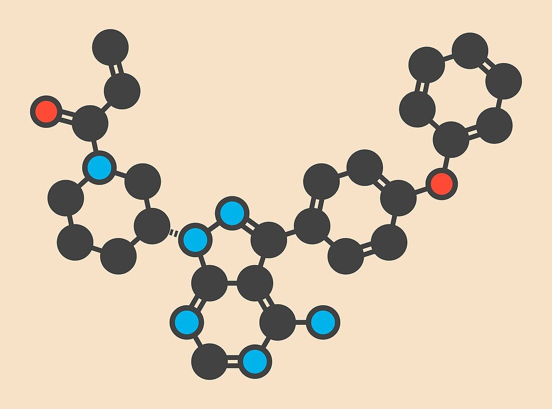 Ibrutinib cancer drug molecule