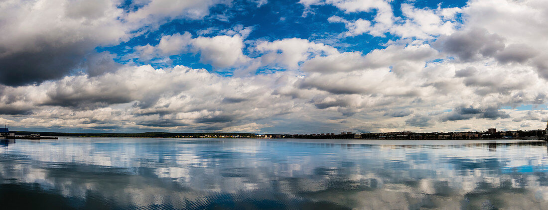 Clouds in sky over a lake