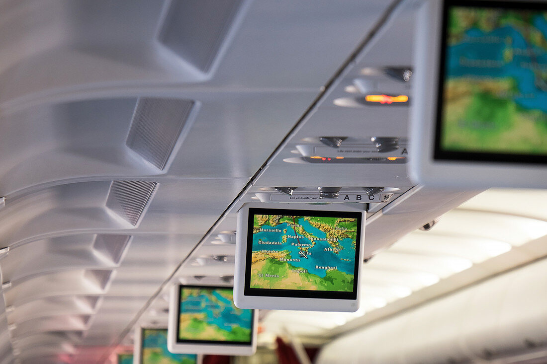 Screens in aeroplane