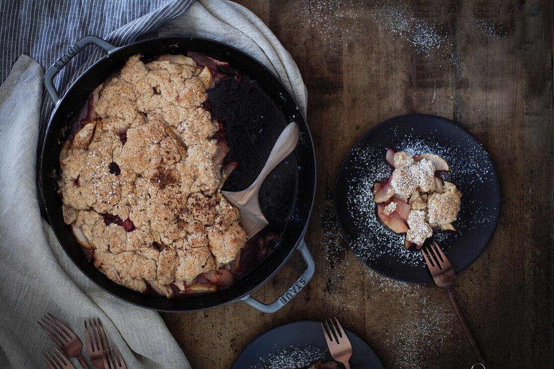 Apple cobbler with cranberries (seen above)