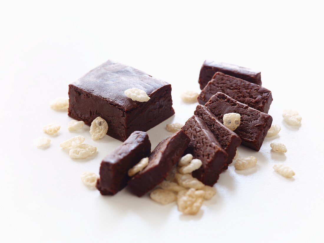 Brownies mit dunkler Schokolade und Cerealien-Crunch