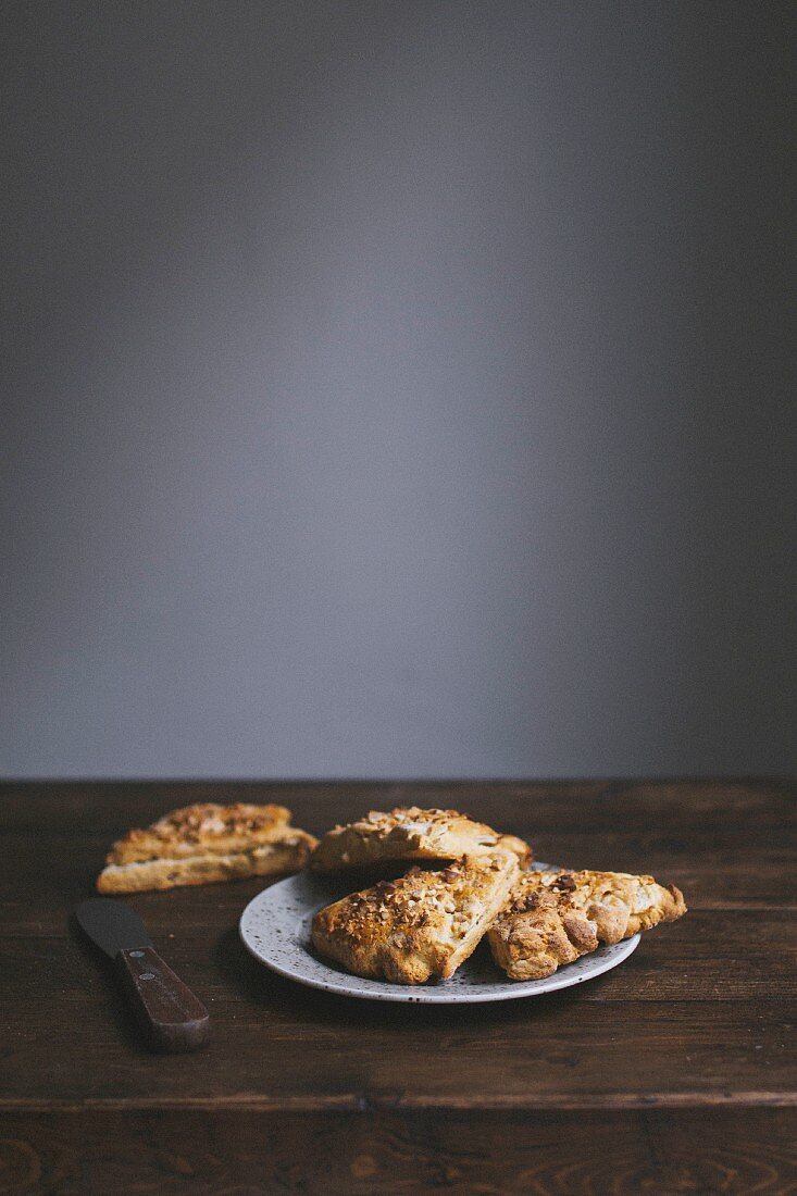 Pear scones on a plate