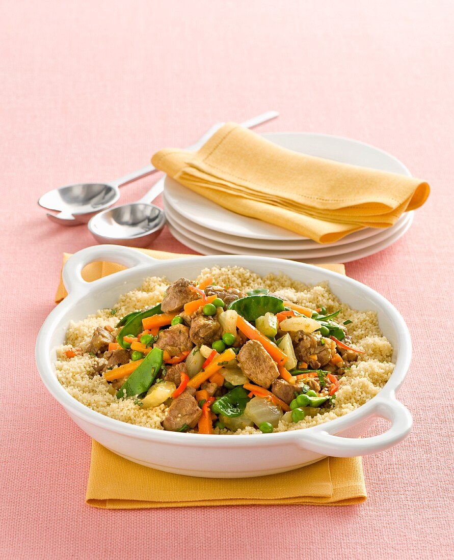 Couscous with pork and vegetables