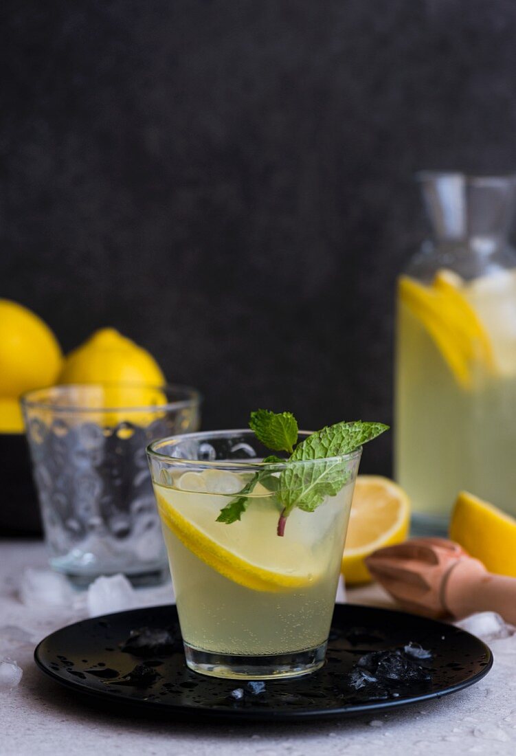 Lemonade with fresh mint