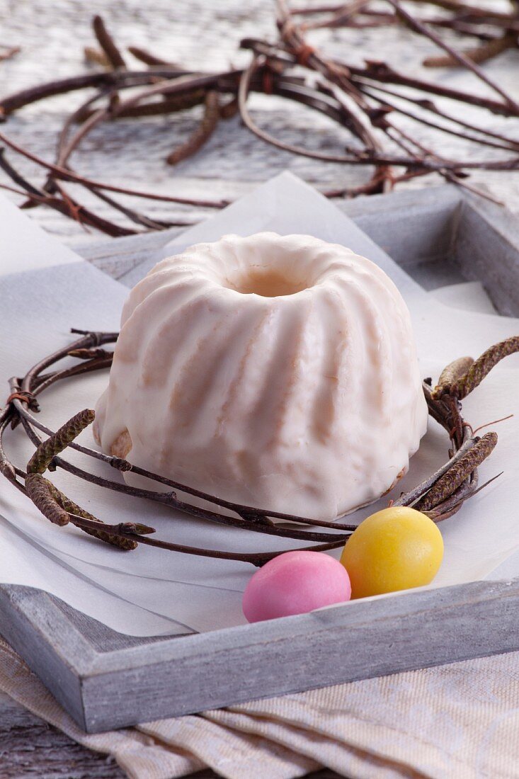 An iced Bundt cake for Easter