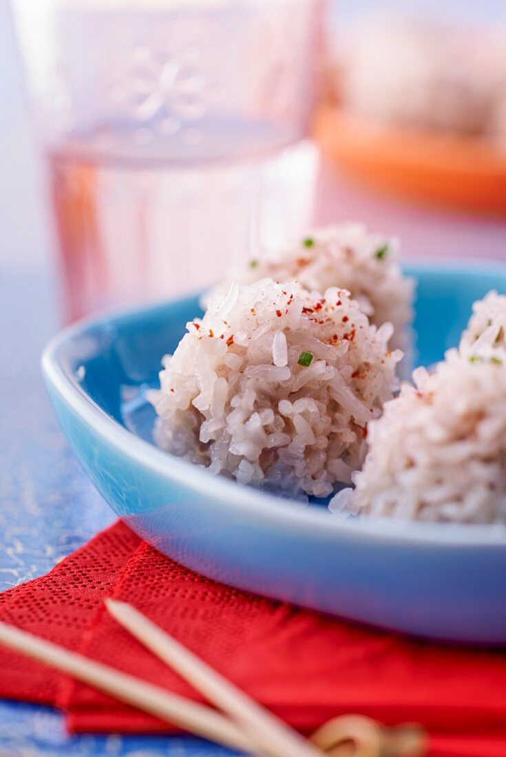 Pork and sticky rice balls