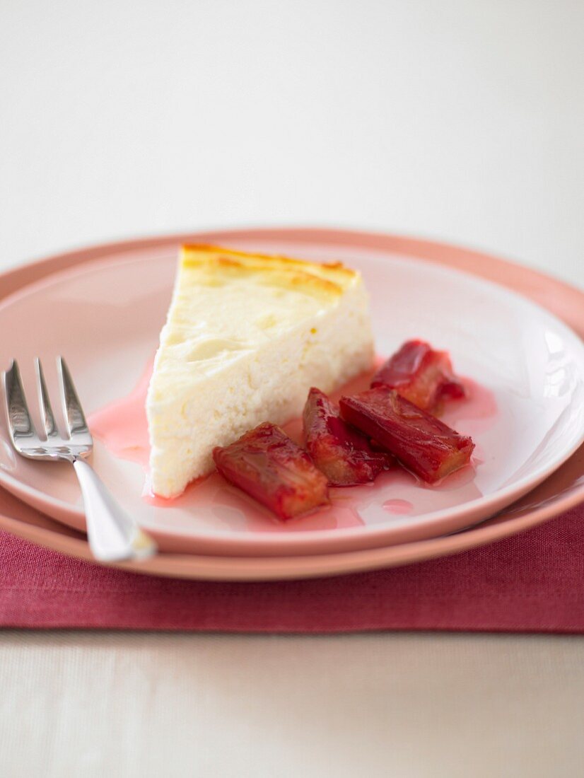 Baked Ricotta with Poached Rhubarb