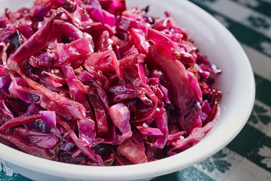 Sautéed red cabbage with caraway seeds