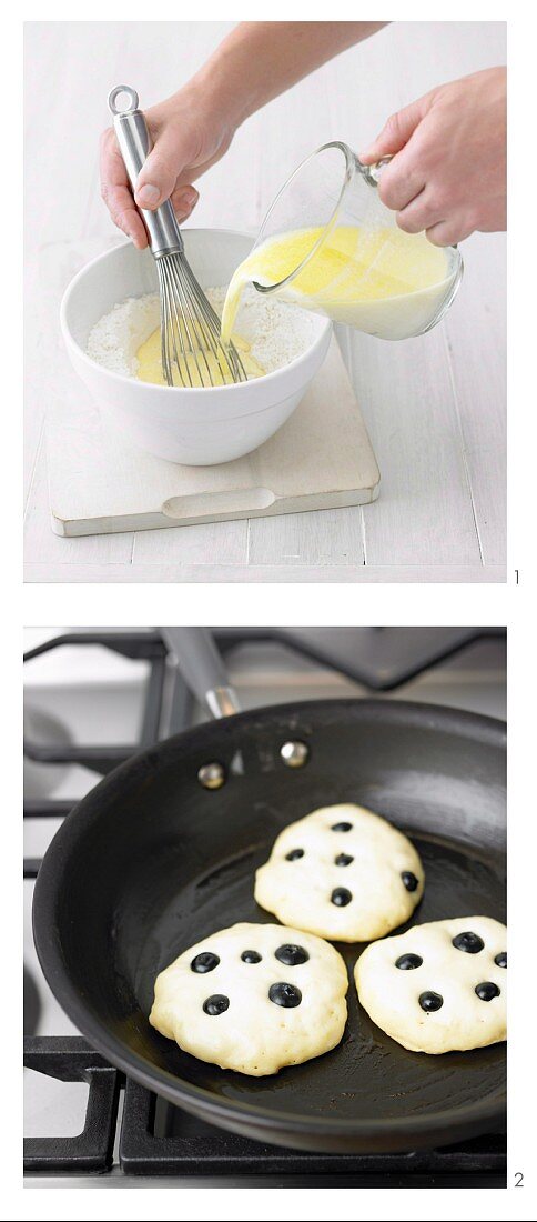 Blaubeer-Pancakes zubereiten