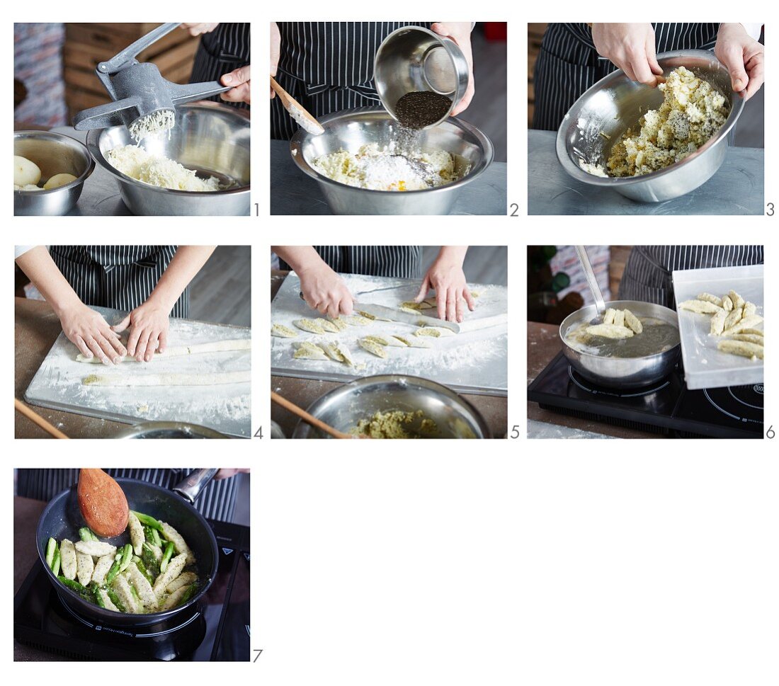 Chia gnocchi being made