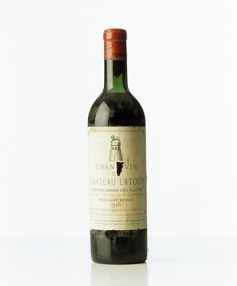 Luxury article: a bottle of 1956 Chateau Latour