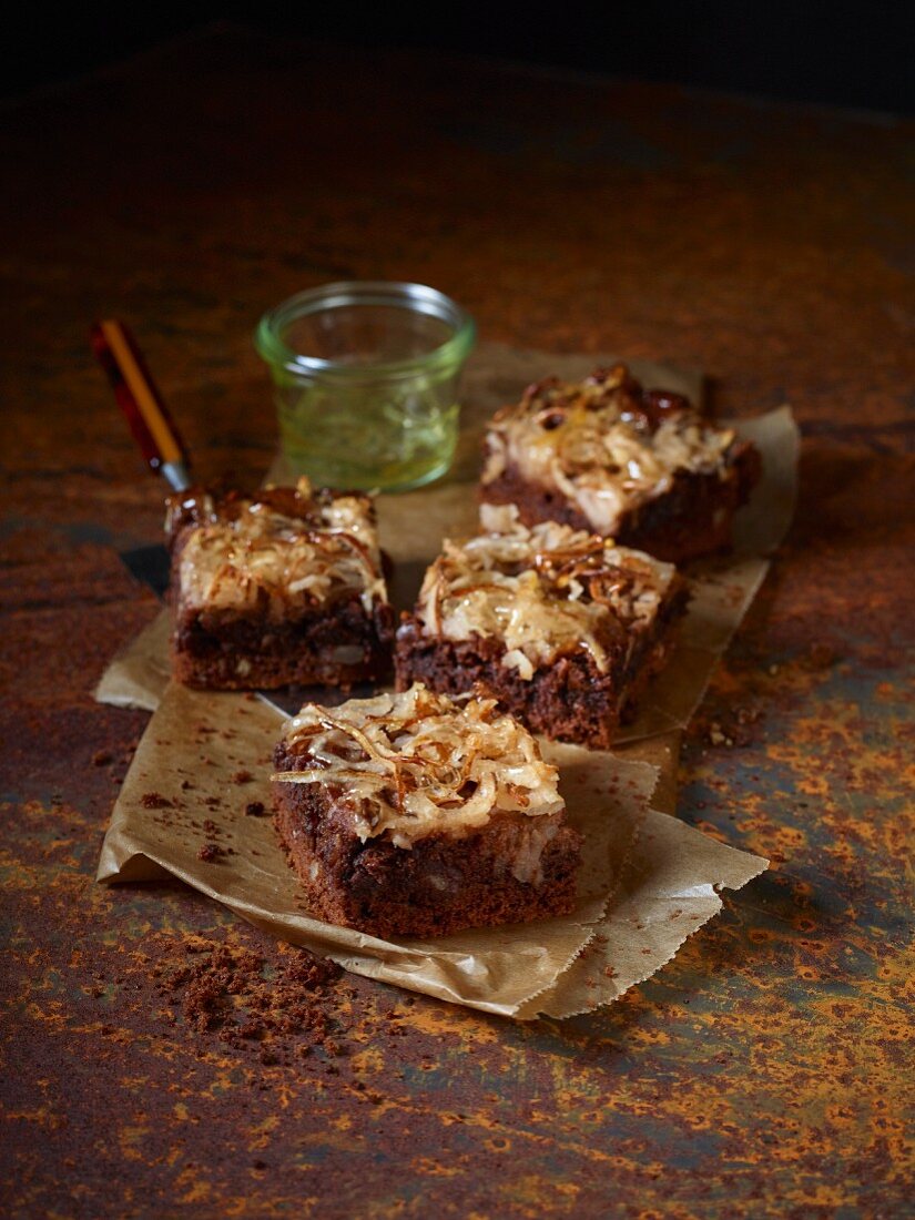 Brownies mit Birnenspiralen