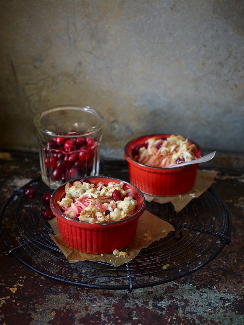 Mini-Crumble mit Cranberries