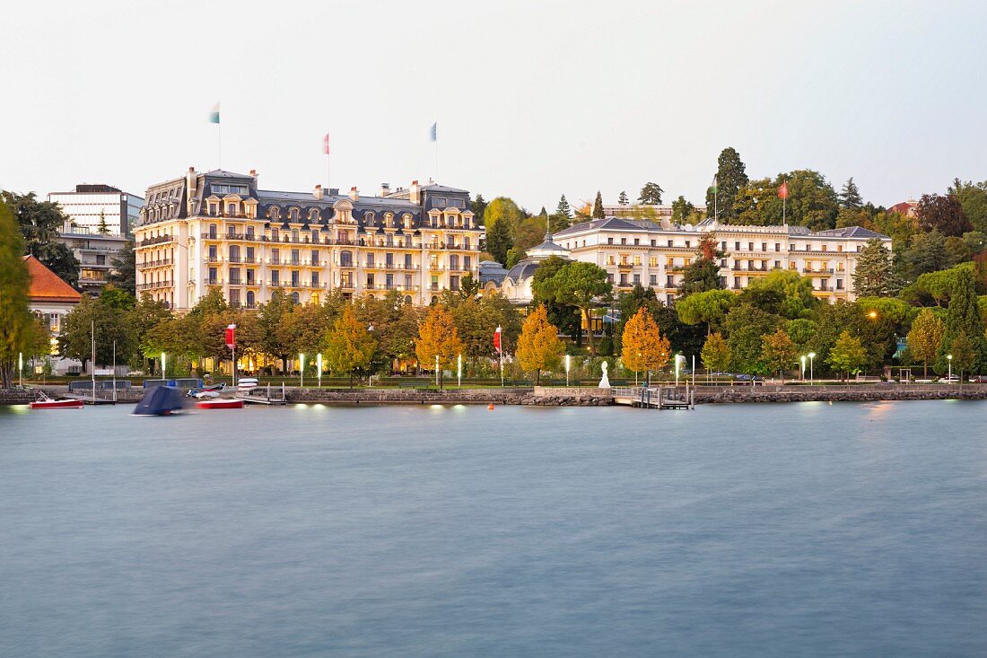The Hotel Beau Rivage Palace Lausanne in Ouchy, Switzerland