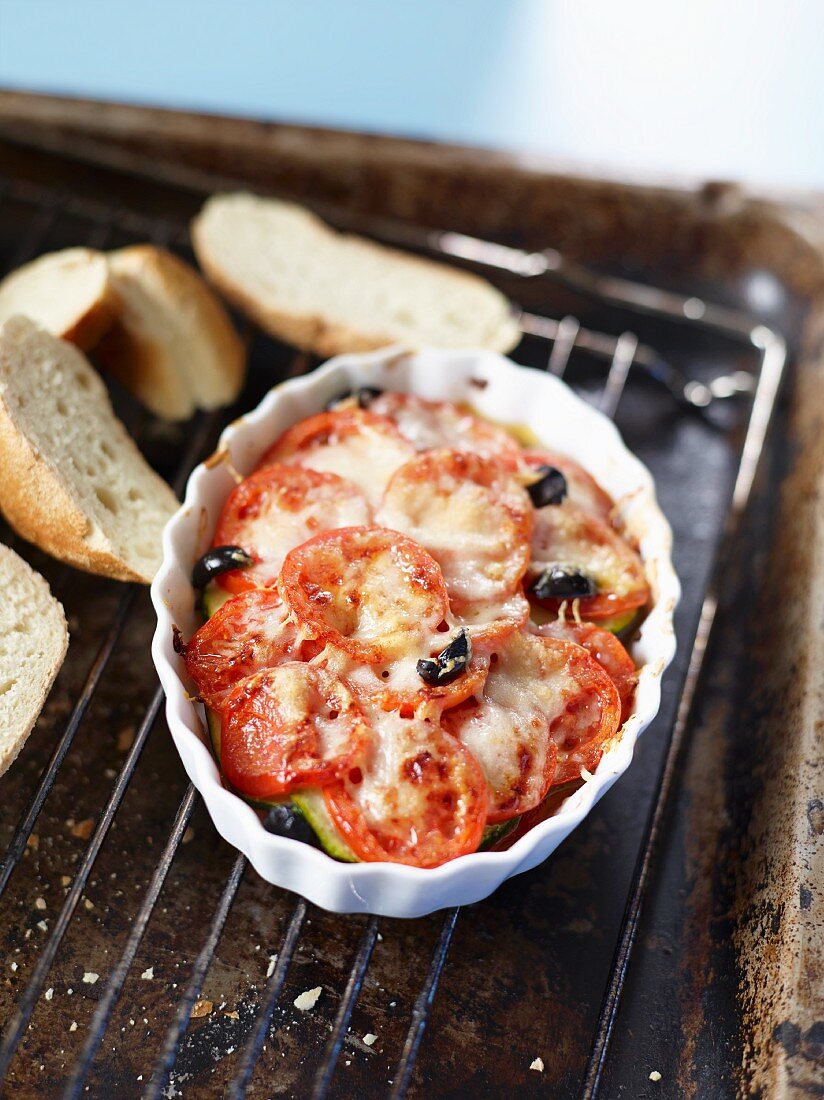 Zucchini und Tomaten aus dem Backofen