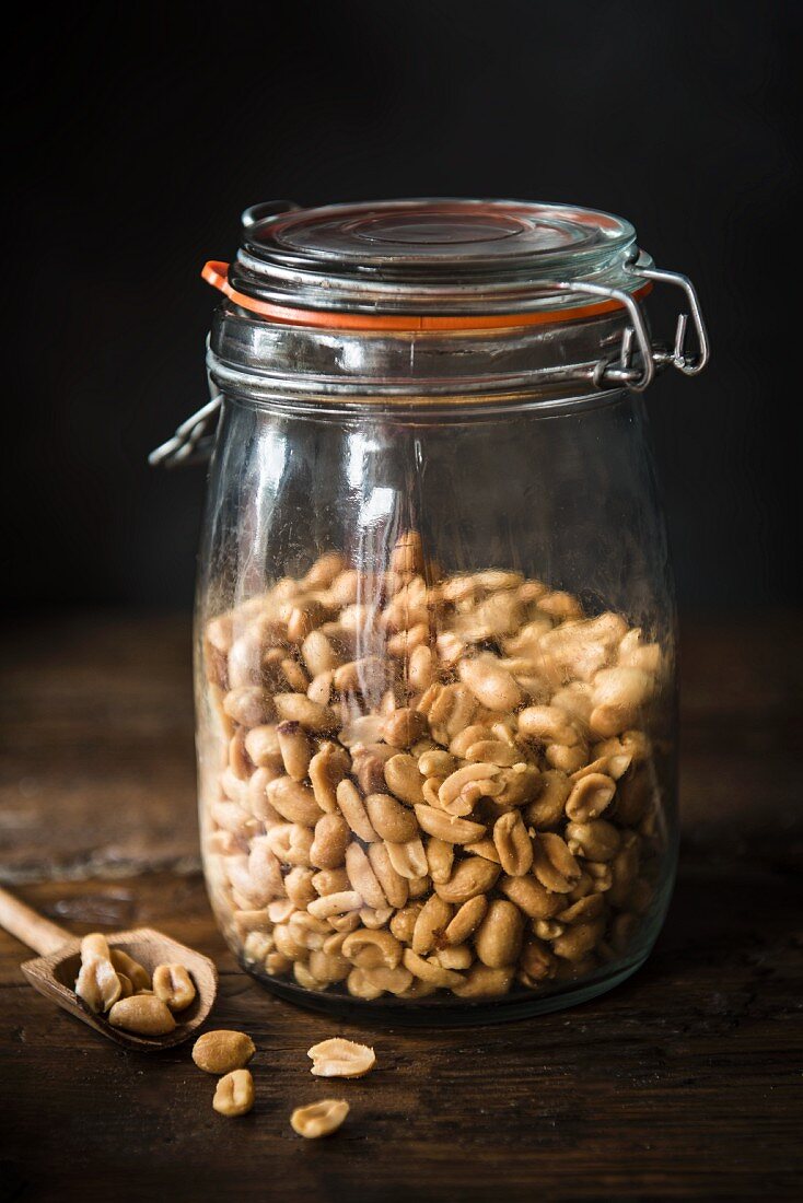 Peanuts in a preserving jar