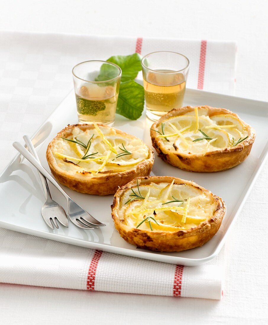 Ricotta tartlets with lemon and rosemary
