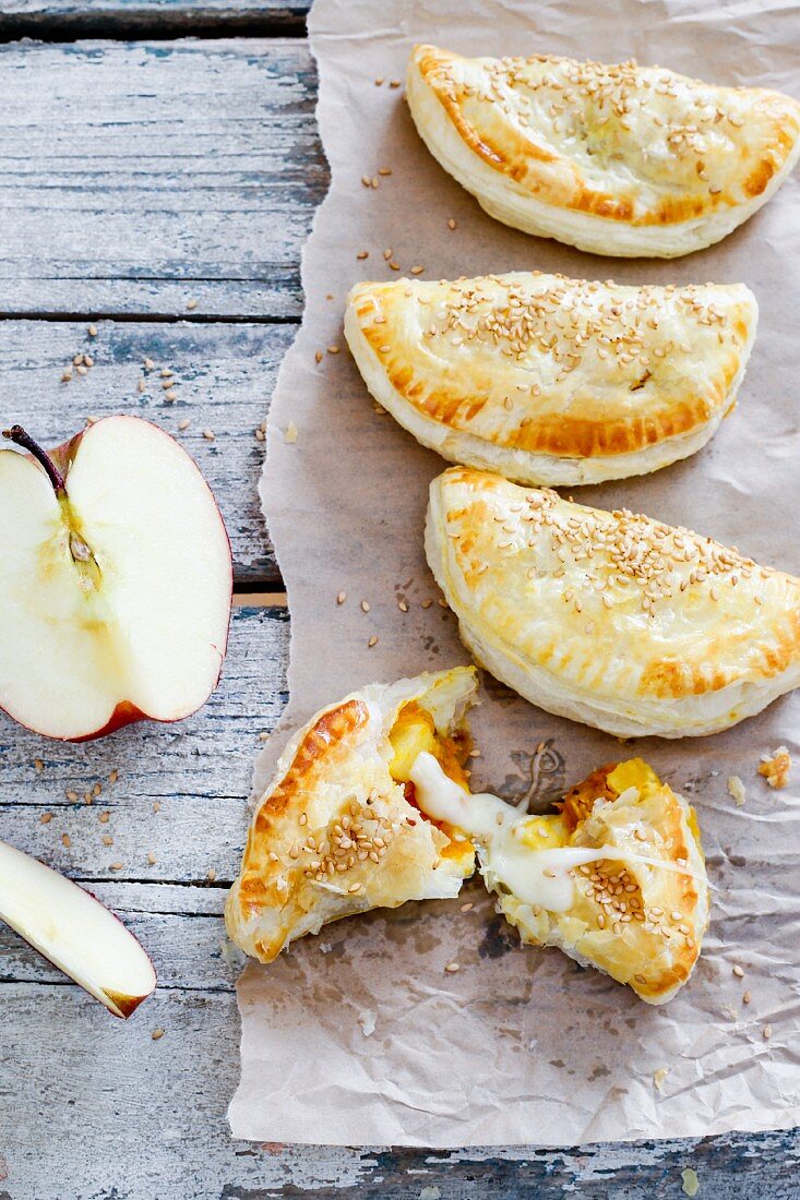 Apple and cheese turnovers