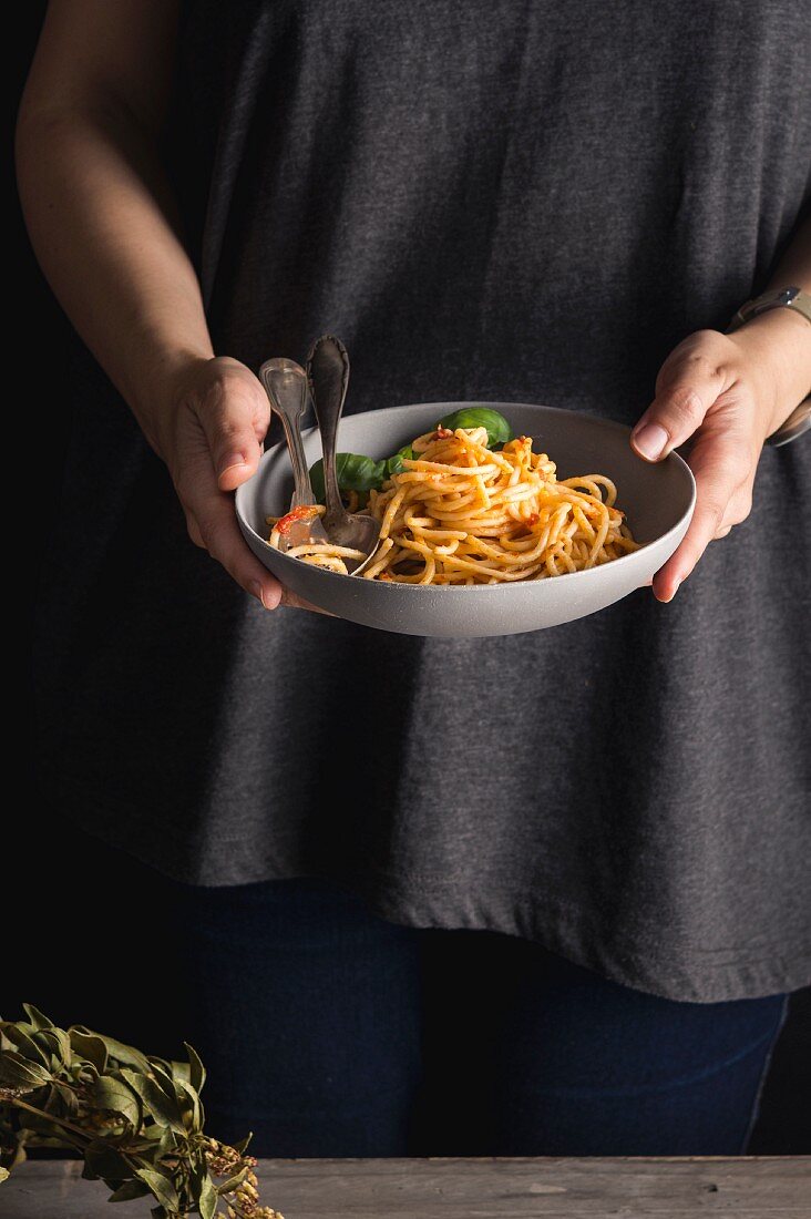 Spaghetti mit Tomatensauce