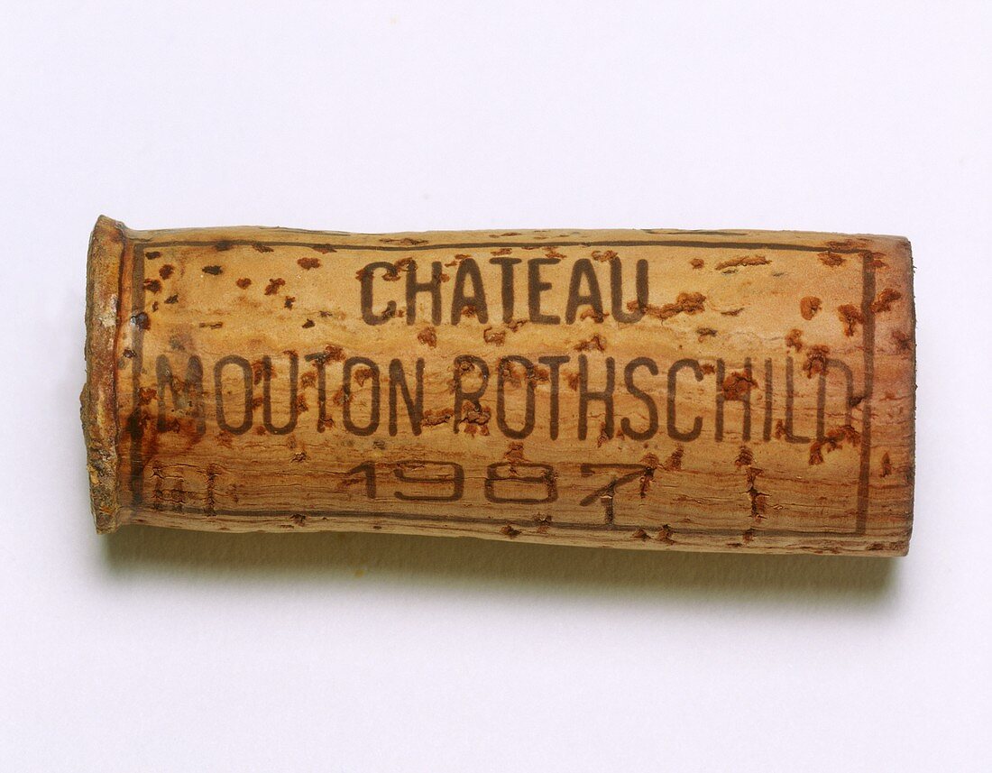 Cork of a 1987 Chateau Mouton Rothschild, Bordeaux